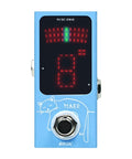 Ultra Compact Tuner Pedal With Pitch LED Indicator For Electric Guitar And Bass, True Bypass, Blue Finish, front view
