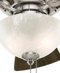 34 Inch Indoor Ceiling Fan With LED Light And Pull Chain, Standard Mount, 5 Blades, Quiet Operation For Small Rooms, Brushed Nickel Finish