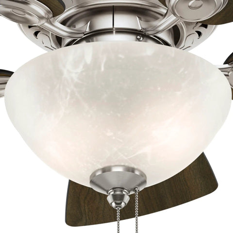 34 Inch Indoor Ceiling Fan With LED Light And Pull Chain, Standard Mount, 5 Blades, Quiet Operation For Small Rooms, Brushed Nickel Finish