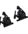 Heavy Duty Grip On Two Wheeled Rides With Dual Piston Mechanical Disc Brakes For Road And Folding Bikes Featuring Tough Aluminum Calipers and Adjustment.