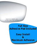 Volkswagen Passat Passenger Side Mirror Glass Replacement With Full Size Adhesive Pad No Hassle Install For 2013 2014 2015 2017 Models Heated Glass Compatibility 2 Options