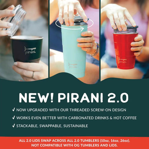 16 Oz Triple Vacuum Insulated Stackable Tumbler With Leak Proof Screw Top Lid Keeps Your Sips Ice Cold Or Piping Hot On Any Adventure Stack Up Smart And Keep Your Cool All Day Long Bpa Free Travel Cup In Slate shown in use with hands holding it.