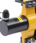 Heavy Duty Hydraulic Pipe Bender For Copper Aluminum And Iron Metal Plates hydraulic pump close-up with measurement label.
