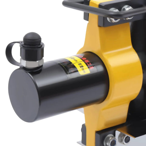 Heavy Duty Hydraulic Pipe Bender For Copper Aluminum And Iron Metal Plates hydraulic pump close-up with measurement label.