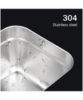 304 stainless steel interior of the digital ultrasonic cleaner bath, showcasing water droplets and smooth finish.