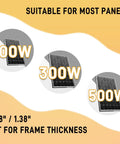 Solar Panel Mounting Brackets Roof Kit With Rails And Clamps For 1.18 To 1.38 Inch Panel Thickness, suitable for 100W, 300W, 500W panels