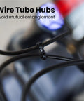 Focused view on wire tube hubs from Universal Bike Shifter Cable Kit With 2.8m Cables And 3.5m Oil Housing For MTB Road BMX Derailleur System.