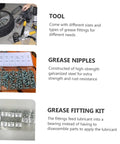 260 Piece Hydraulic Grease Fitting Kit With Straight And Angled Nozzles For Cars Trucks And Machinery Ready To Roll Efficient Lubrication
