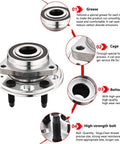 Front Or Rear Wheel Bearing And Hub Assembly For GM Cars And SUVs Fits Malibu Impala Equinox Terrain Lacrosse Regal Saab 9 5 Cadillac XTS CTS 2010 2017 Durable Wheel Hub Replacement with grease cage and bolts.
