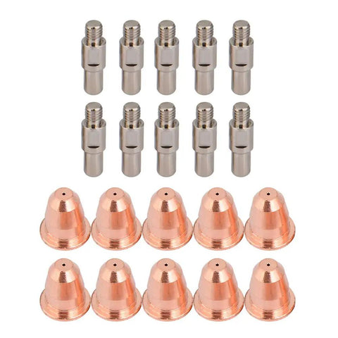 Top Grade Plasma Cutter Tips Set Featuring 10 Electrodes And Nozzles For S25 And S45 Machines, metal fabrication parts.