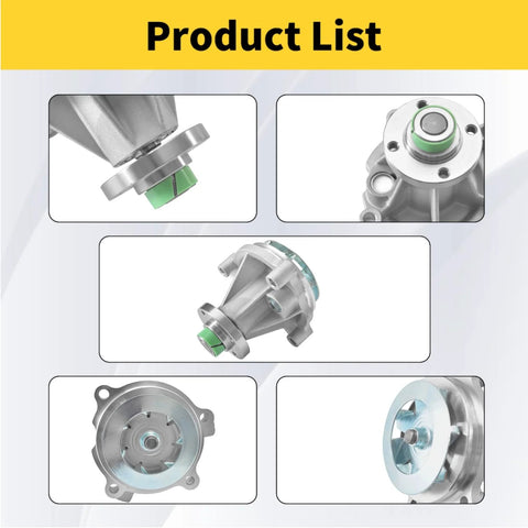 Various views of Engine Water Pump Replacement For Ford E Series E150 E250 E350 E450 F150 F250 Expedition Explorer Econoline