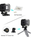 Waterproof Dive Housing For GoPro Hero 5 4 And Session With Bracket Accessories Ultra Clear Optical Glass Lens Delivers 98 Percent Light Transmission Depth Rating To 60m Salt Water Ready Underwater Case For Action Cameras with anti-fog inserts and tripod mount.