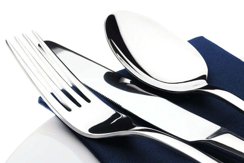 40 Piece Heavy Duty Stainless Steel Flatware Set For 8 Includes Steak Knife, Dinner Forks, Salad Forks, Dinner Spoons, And Teaspoons