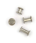 Kickass Chicago Screw Rivet Kit Seventy Five Sets For Leather Crafting And Bookbinding Heavy Duty Silver Metal Binders showing 6mm metal posts.