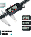 Digital Vernier Caliper With Stainless Steel Body For Precision Measuring 0 To 6 Inch And 0 To 150 mm Range, Large LCD Screen