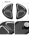 Black Batwing Fairing Rearview Mirror Hole Plug Inserts And Screws For Harley Street Glide FLHX 2014-2023, size and detail view