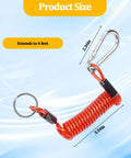 Tough As Nails All Weather 2Pc Trailer Breakaway Safety Cable Kit 4Foot coiled red lanyard size 4 feet with carabiner.
