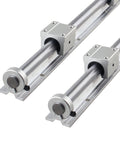 Pro Grade Linear Rail Kit For DIY CNC Projects 600mm SBR16 Rails With 4 SBR16UU Blocks And 4 Fixing Rings Smooth X Y Z Motion Actuator System Built For Precision And Easy Upgrades In Any Shop Or Garage, chrome steel rails