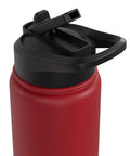 Stainless Steel Insulated Water Bottle For Glider Pilots And Tow Crew, Aero Tow Hydration On The Fly in red with black lid