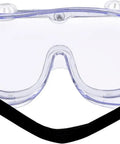 Front view of Chemical Splash Safety Goggles With Anti Fog Coating Clear Lens Wide Vision Soft Comfy Lightweight Feel Adjustable Strap