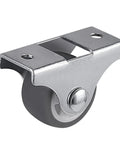 16 Pack Heavy Duty Caster Wheels 1 Inch Rigid Non Swivel Ball Bearing Trolley Casters Built Tough As Nails For Gliding Smooth Across Any Floor Without Breaking A Sweat close-up of a single caster wheel with a metal bracket and rubber tire.