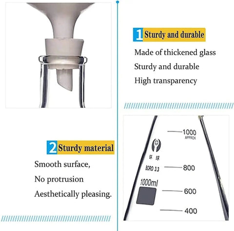 Close-up of Lab Vacuum Filtration Apparatus Complete Suction Filter Kit with glass materials and measurement indicators.