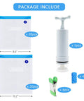 Set Of 40 BPA Free Reusable Sous Vide Vacuum Bags With Air Valve Freezer Safe Storage Works With Joule And Anova Cookers Upgraded Hand Pump Included, showing two bag sizes and hand pump.