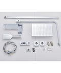 UMJIGF Shower System Set, Exposed Shower Faucet, chrome shower components including 8 inch shower head and hand shower.