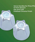 Complete Shower Repair Kit For Hot And Cold Water, Verve Handles, Polished Chrome Finish, DIY Install