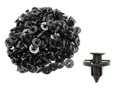 100 Pack Nylon Fender Trim Panel Bumper Shield Retainer Fasteners Push Type Clips For 8mm Hole Fit Nissan Infiniti close-up