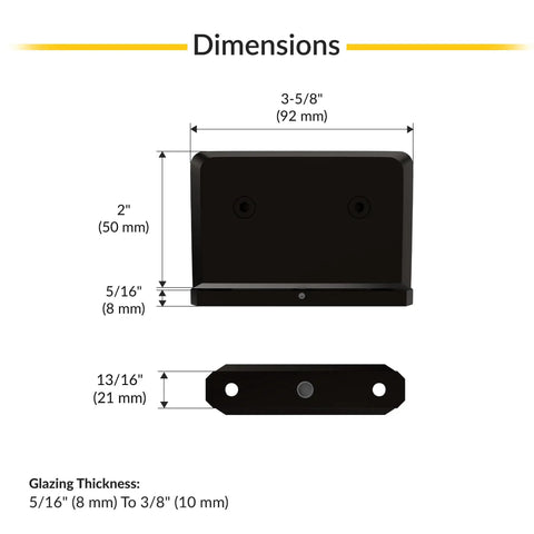 Oil Rubbed Bronze Glass Door Pivot Hinge, Top Or Bottom Mount, Brass Construction, Fits Five Sixteenths To Three Eighths Inch Glass