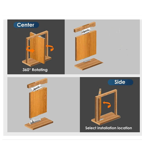 Heavy Duty Door Pivot Hinges For Wood Doors 360 Degree Hidden Door Hinge For Secret Doors Stainless Steel Invisible