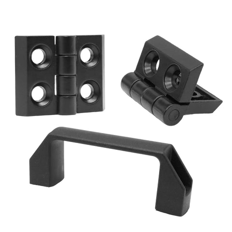 10 Series 1010 Hinge And Door Handle Kit For 1 By 1 Inch Aluminum Profiles with pivot hinges and durable handles