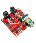 Dual DC Motor Driver Module XY 160D 160W 7A L298 H Bridge For PWM Controllers Six Point Five Volts To 27 Volts Power Range Ideal For RC Cars And Automation Projects Great For Robotics Automation RC Hobbyists And DIY Makers., red PCB dual motor driver module with screw terminals