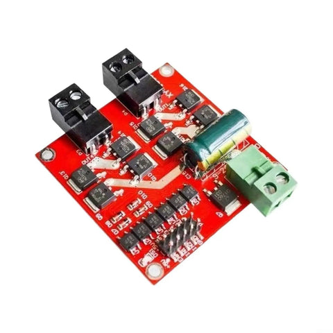 Dual DC Motor Driver Module XY 160D 160W 7A L298 H Bridge For PWM Controllers Six Point Five Volts To 27 Volts Power Range Ideal For RC Cars And Automation Projects Great For Robotics Automation RC Hobbyists And DIY Makers., red PCB dual motor driver module with screw terminals