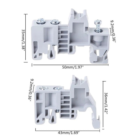 Ten Pack Din Terminal Blocks End Stop Bracket For EUK And EUK2 C Type G5AB Compatible Durable Electrical Wiring Block Kit