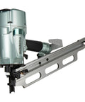 Top Shelf Pneumatic Framing Nailer With Smooth Operator Depth Tweaks And Heavy Duty Aluminum Magazine for snag-free shooting of nails.
