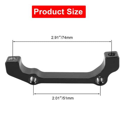 Post Mount Disc Brake Caliper Adapter Kit for Front 180mm and Rear 160mm Rotors Pro Grade Aluminum Alloy with product size dimensions