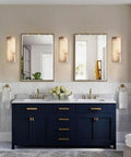 TTBDDDYH LED Light Source Indoor Wall Light, Nordic Minimalist Style Wall Sconce, 11.8 Inch Natural Alabaster Wall Lamp in modern bathroom.