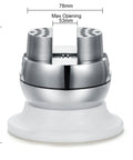 3 Inch Ball Vise Engraving Tool With 360 Degree Rotation Pro Grade Stainless Steel Clamp in silver with measurement details