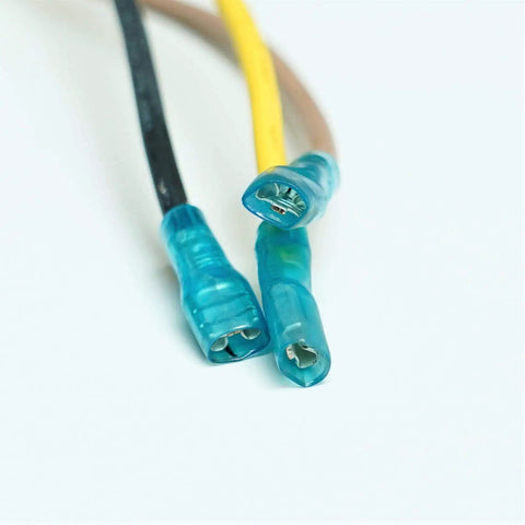 Close-up of electrical connectors for Condenser Fan Motor Replacement For Carrier HC37GE210 1/5 HP 825 RPM 208-230V
