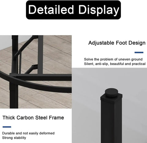 Heavy Duty Metal Table Base 100cm Foldable Desk Legs with adjustable foot design and thick carbon steel frame detail