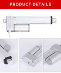 12V Electric Linear Actuator 100N Heavy Duty Load 22lb Capacity 6 Inch Stroke with mounting bracket