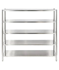 Built Tough Five Tier Stainless Steel Storage Rack Heavy Duty Adjustable Metal Shelving Unit Designed For Heavy Hauls And Home Organization With 330 Pound Capacity Per Shelf Garage Ready Silver Finish with five sturdy shelves.