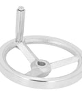18 X 200mm Lathe Hand Wheel With Handle For Milling Machine And Grinder Chrome Plated Beefy Durable Replacement For Lathe And Workshop Tools Smooth Rotation And Precise Adjustment Cast Iron Round Handwheel