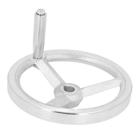 18 X 200mm Lathe Hand Wheel With Handle For Milling Machine And Grinder Chrome Plated Beefy Durable Replacement For Lathe And Workshop Tools Smooth Rotation And Precise Adjustment Cast Iron Round Handwheel
