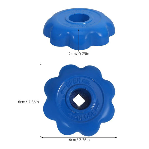 Set Of 4 Beefy And Rugged Heavy Duty Aluminum Alloy Hand Wheel Valve Control Handles for Gas Cylinder Valves, blue hexagonal grip