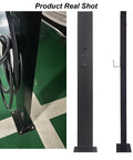 Hella Tough Ev Charger Pedestal Stand with Easy Reach Cable Hook heavy duty floor mount showcasing the cable hook and sturdy base.