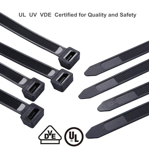 60 Piece Multi Purpose Ultra Heavy Duty UV Cable Ties 11.8 Inch Length 0.51 Inch Width 250 Lbs Tensile Strength Non Metal Black