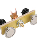 Heavy Duty Magnetic Ground Wire Clamp For Welding With Insulated Holder To Keep Workshop Repair And Metal Fabrication Projects Connected And Squeaky Clean, showing magnet and insulated grip.